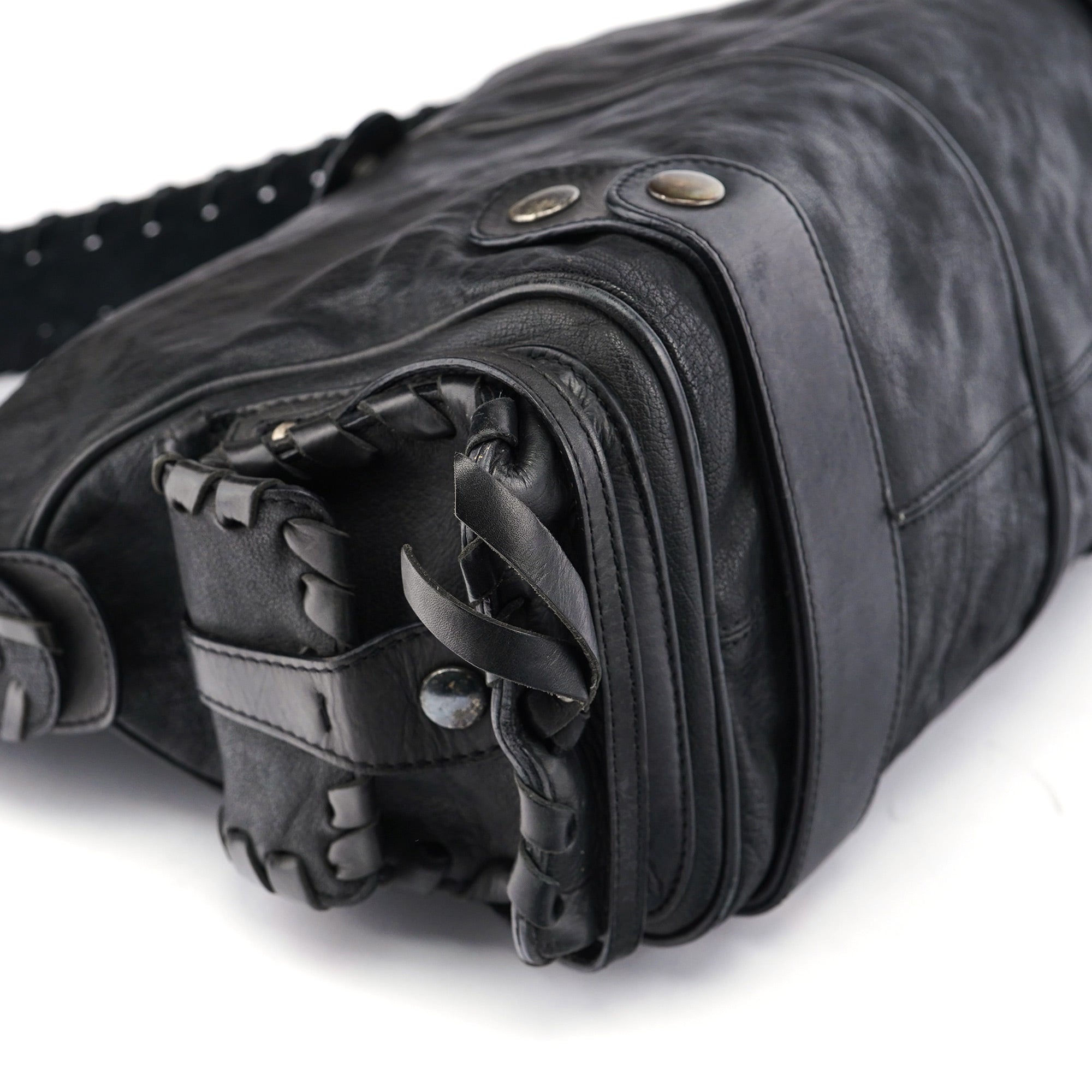 Black Leather Silverado Shoulder Bag