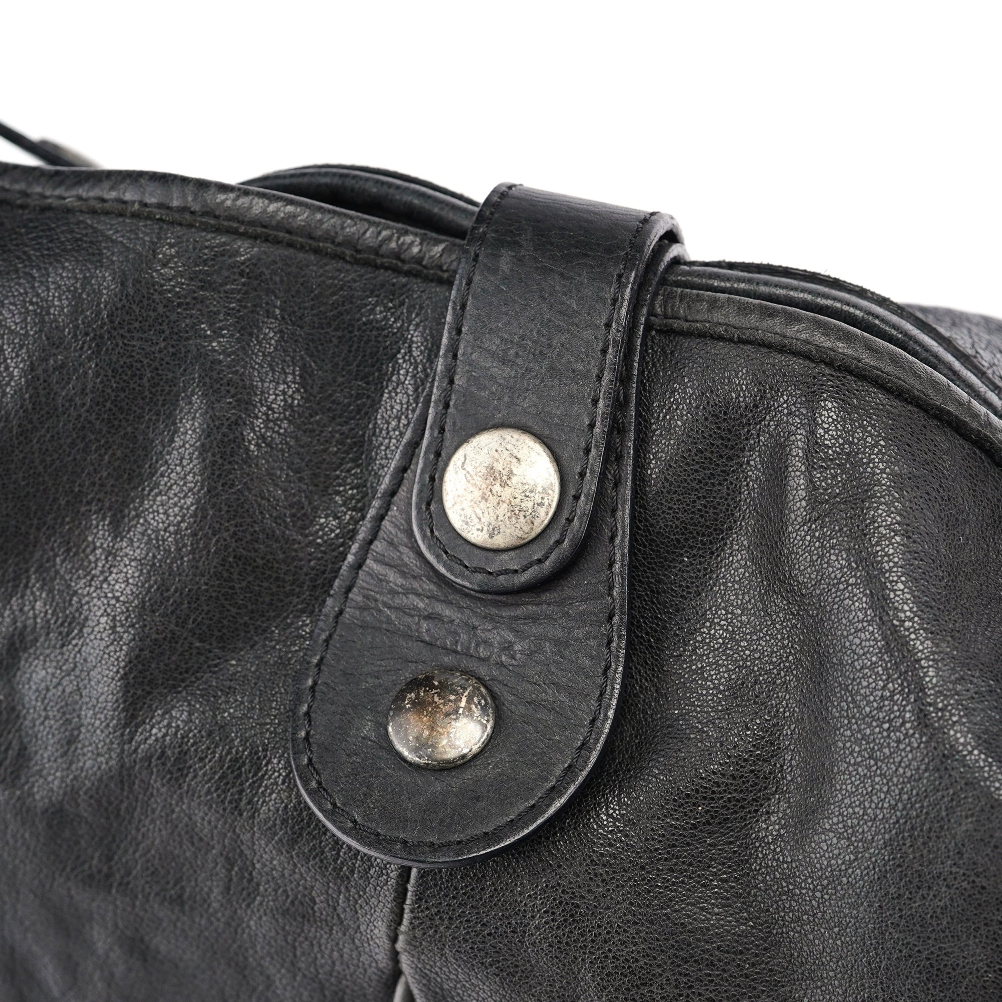Black Leather Silverado Shoulder Bag