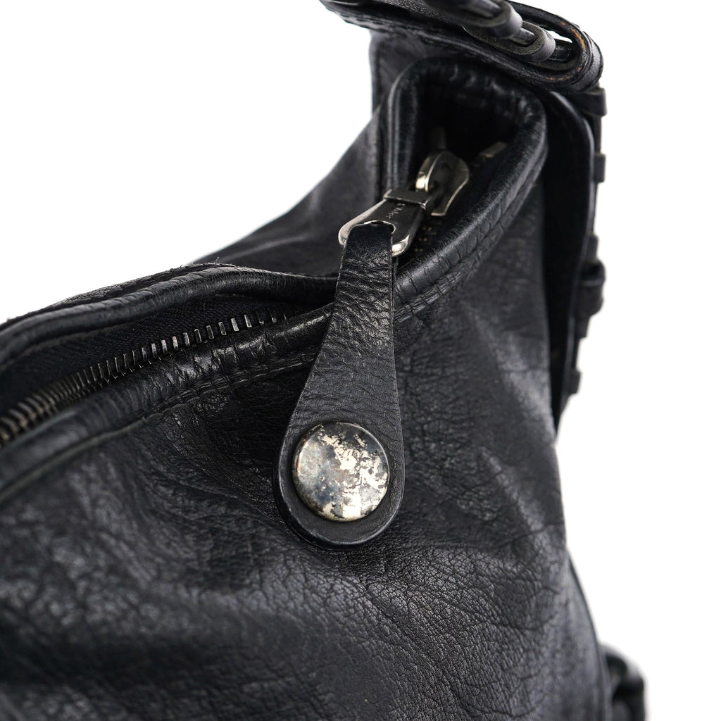 Black Leather Silverado Shoulder Bag