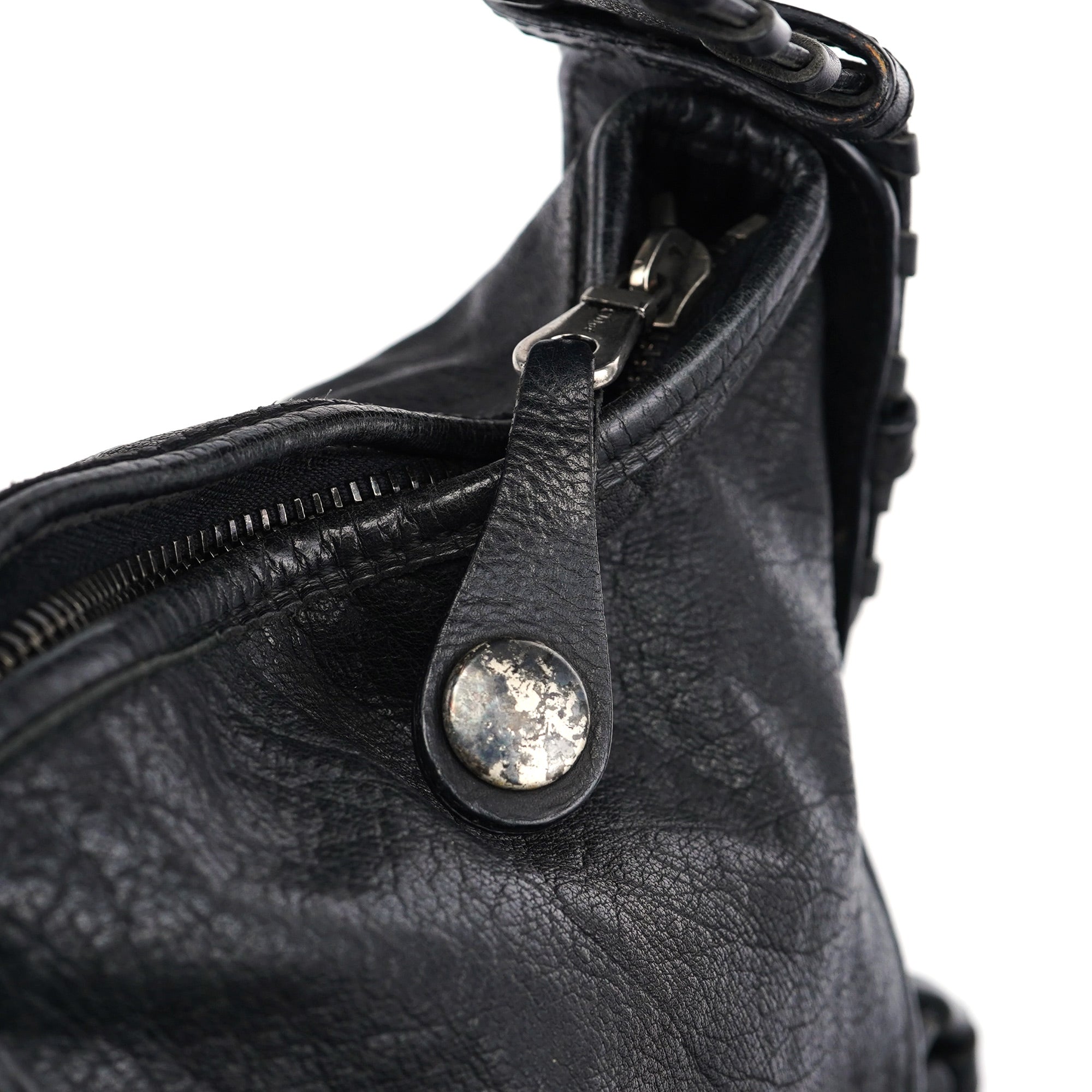 Black Leather Silverado Shoulder Bag