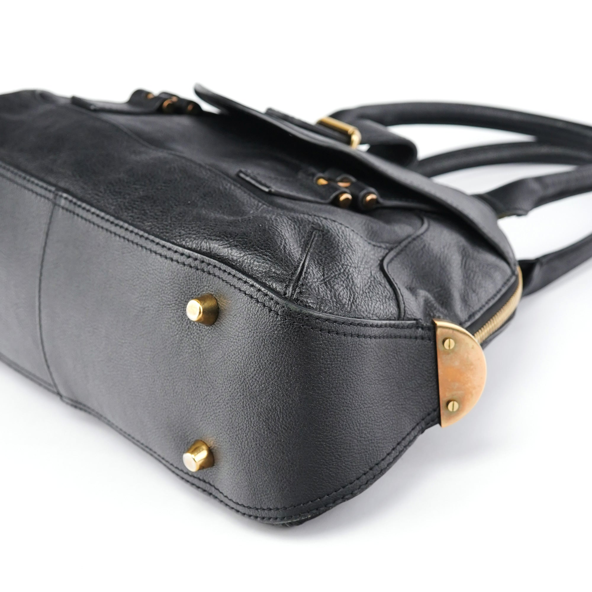 Black Leather Tote Bag