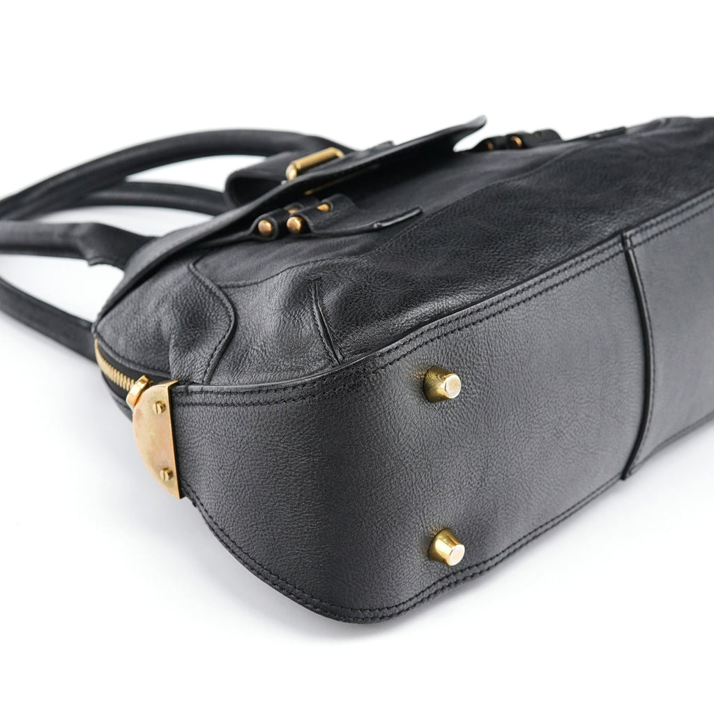 Black Leather Tote Bag