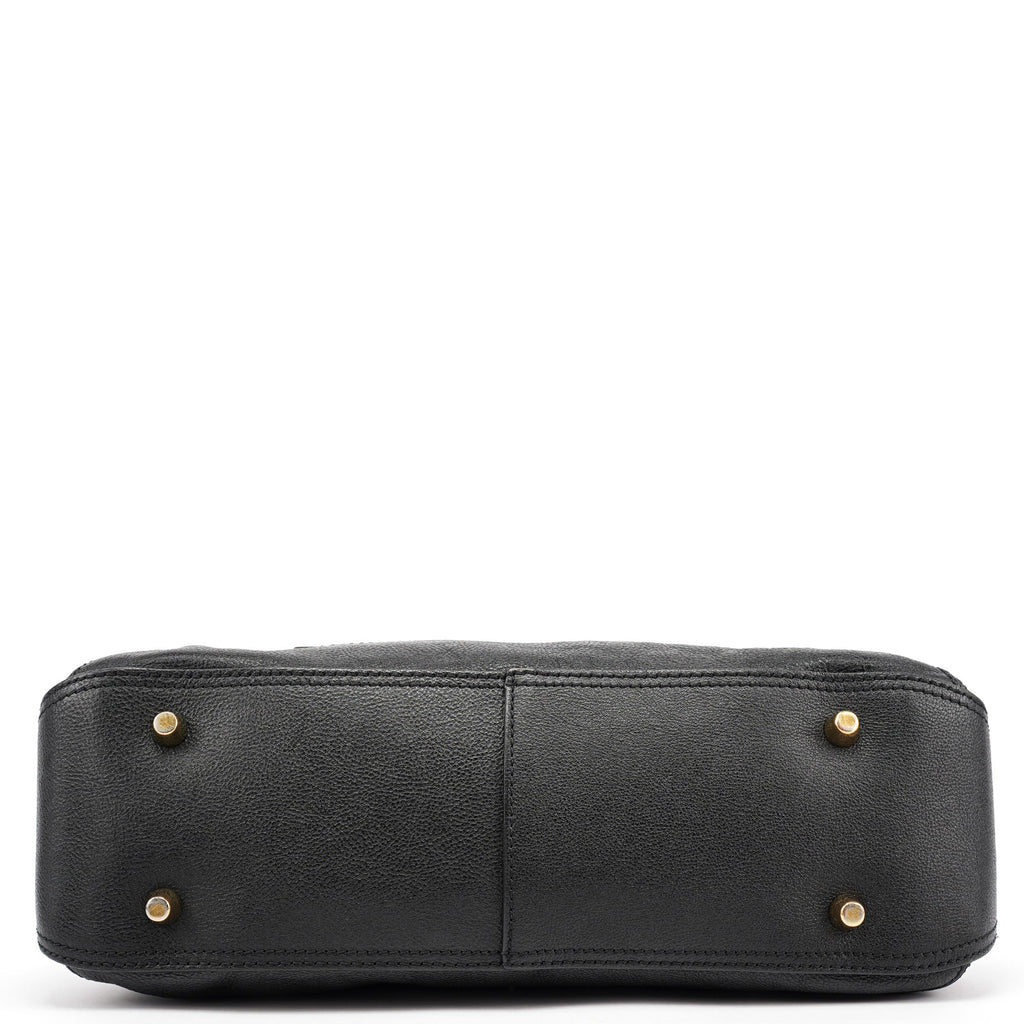 Black Leather Tote Bag