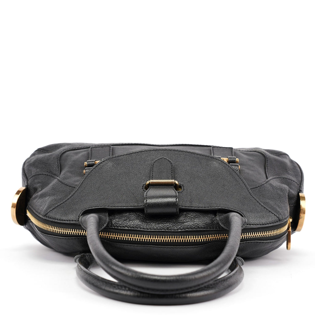 Black Leather Tote Bag