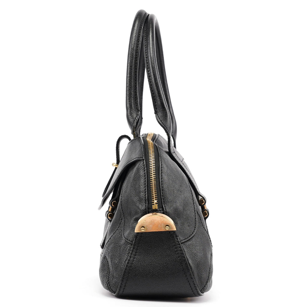 Black Leather Tote Bag