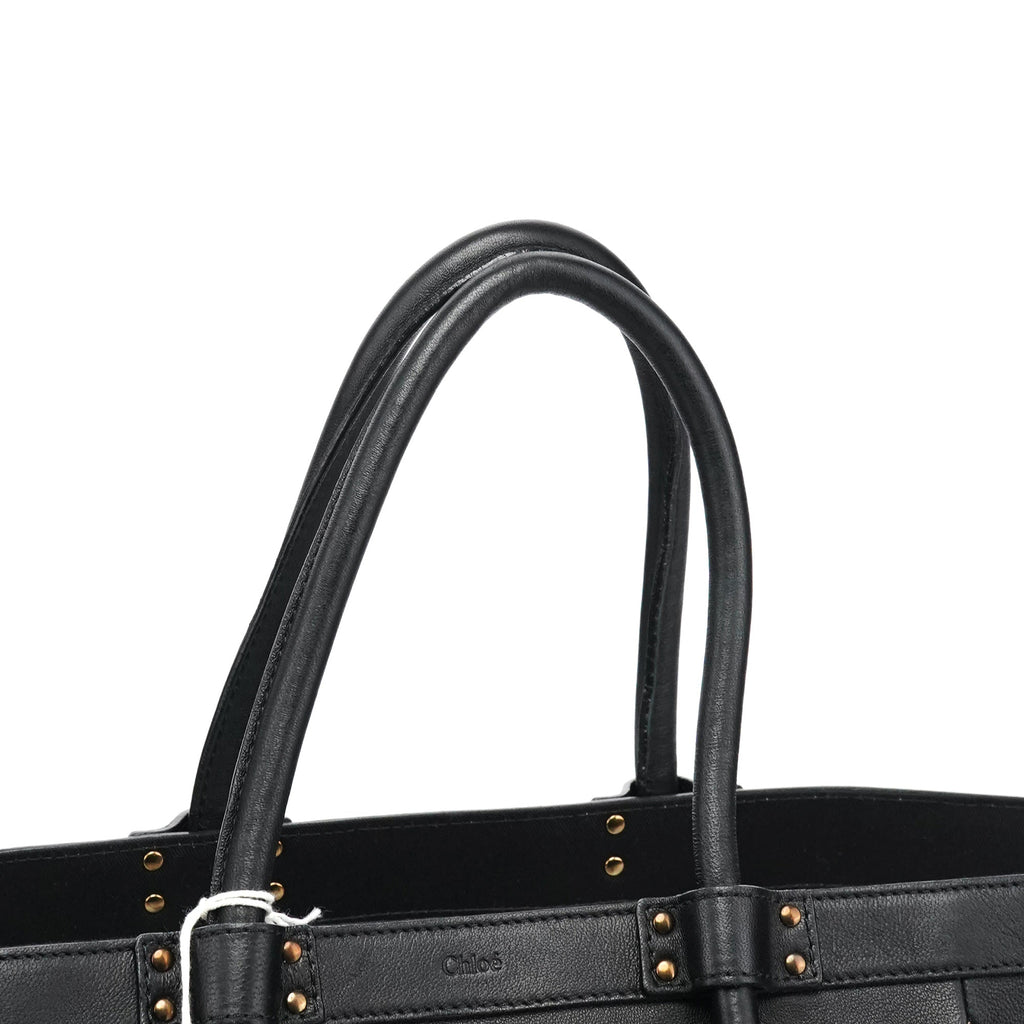 Black Leather Tote Bag