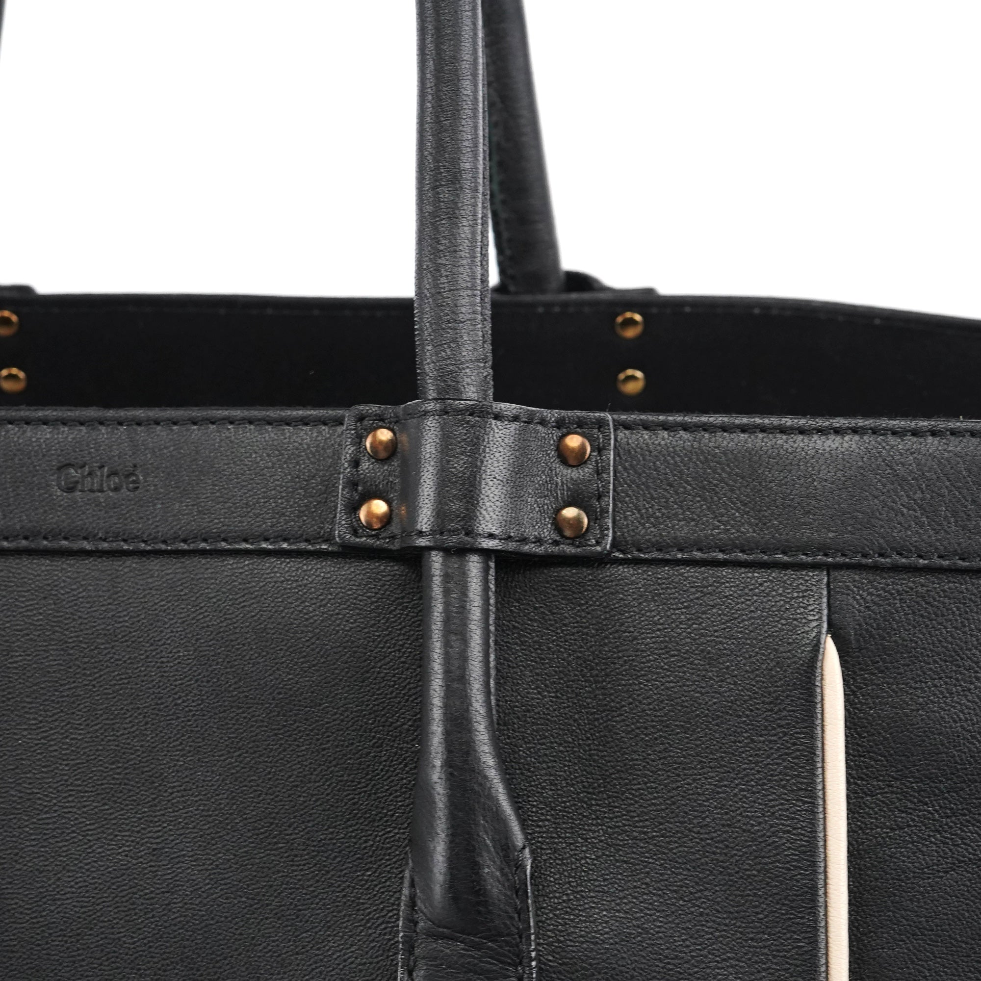 Black Leather Tote Bag