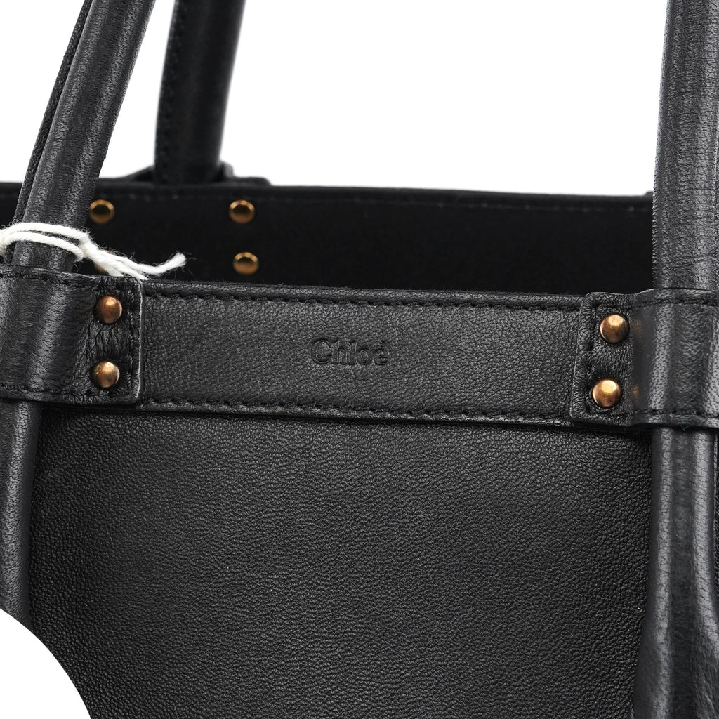 Black Leather Tote Bag
