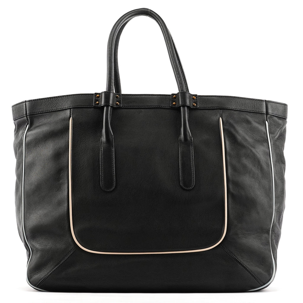 Black Leather Tote Bag