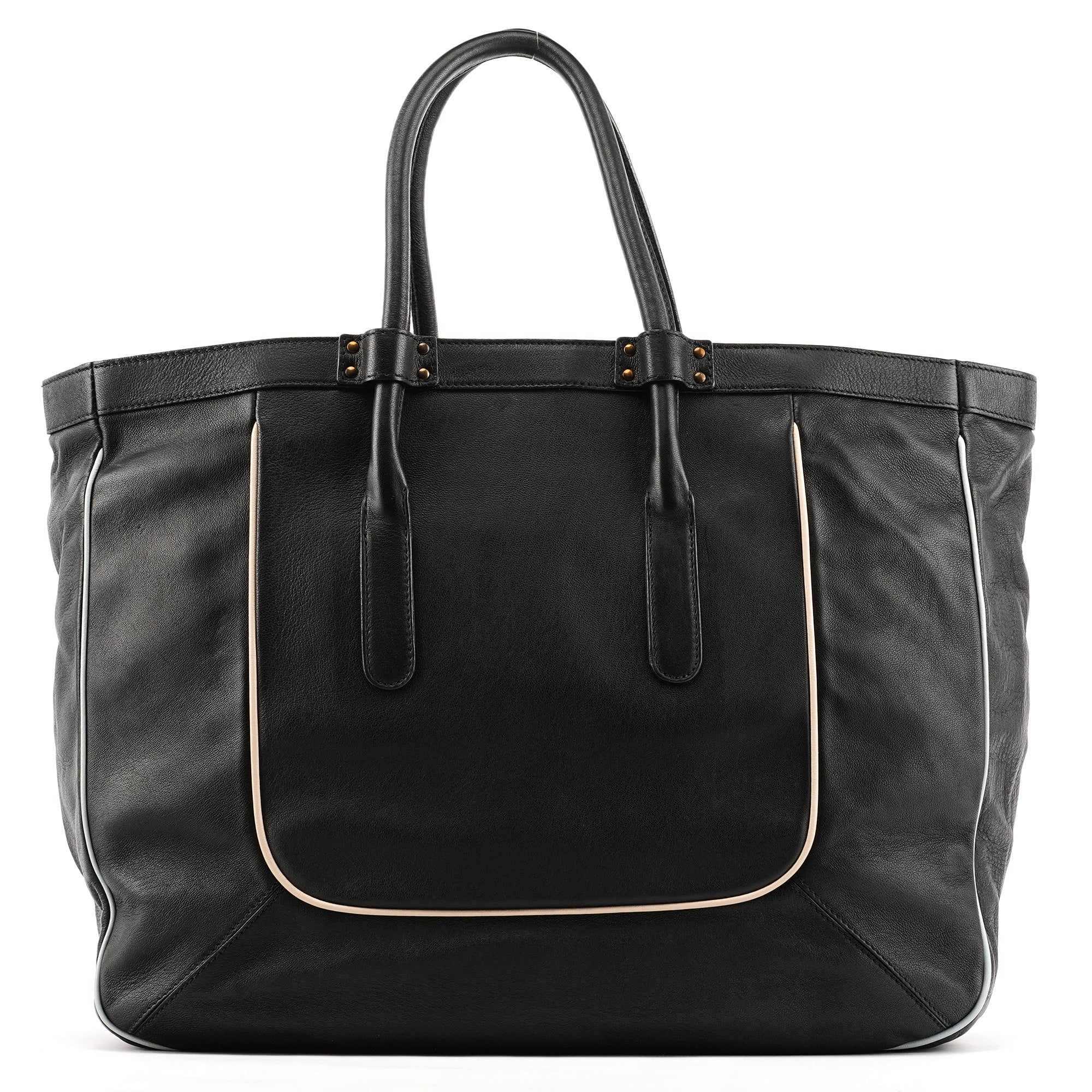 Black Leather Tote Bag
