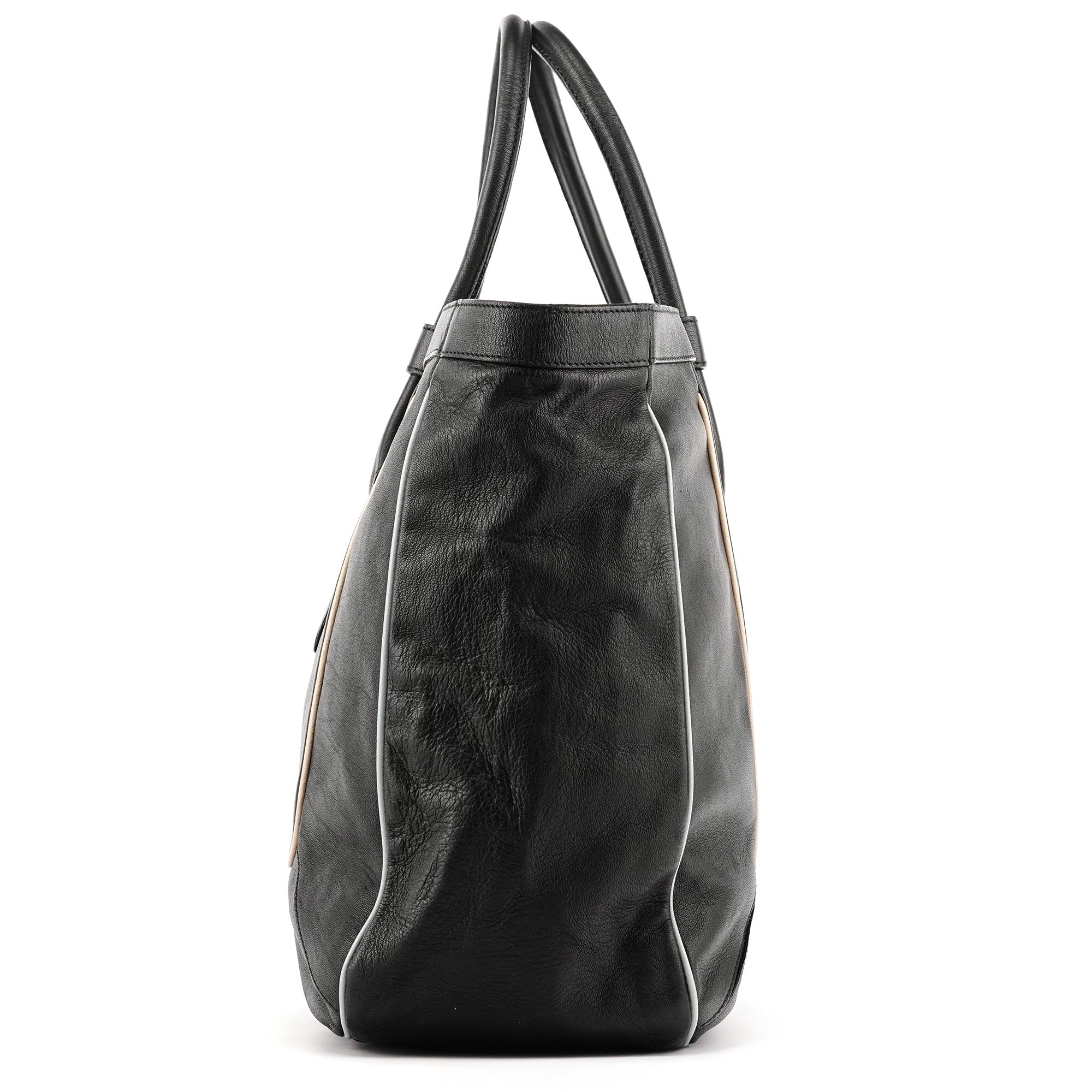 Black Leather Tote Bag