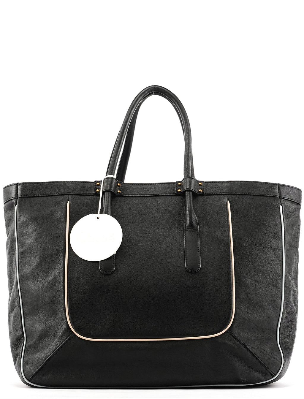 Black Leather Tote Bag