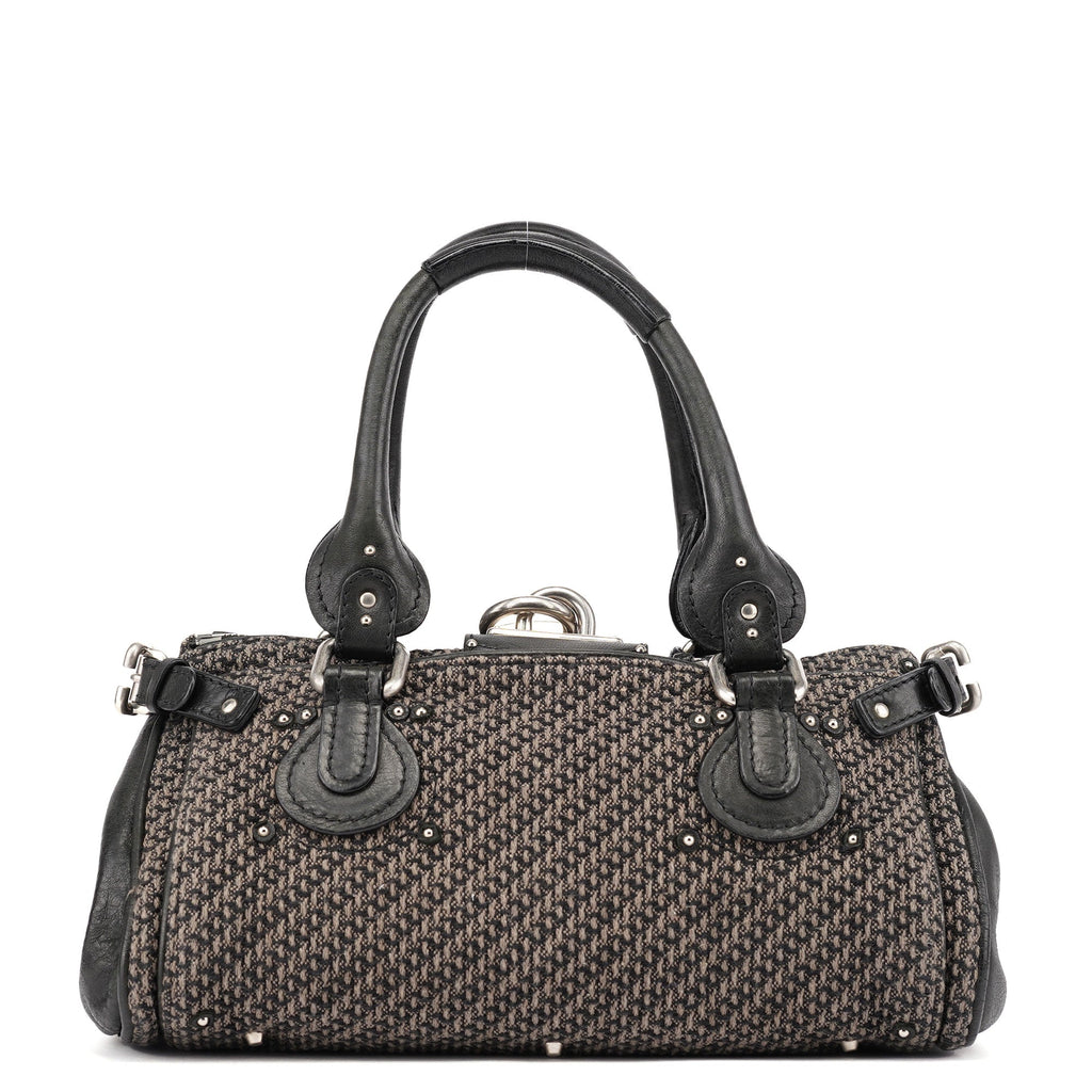 Black Leather Tweed Paddington Shoulder Bag