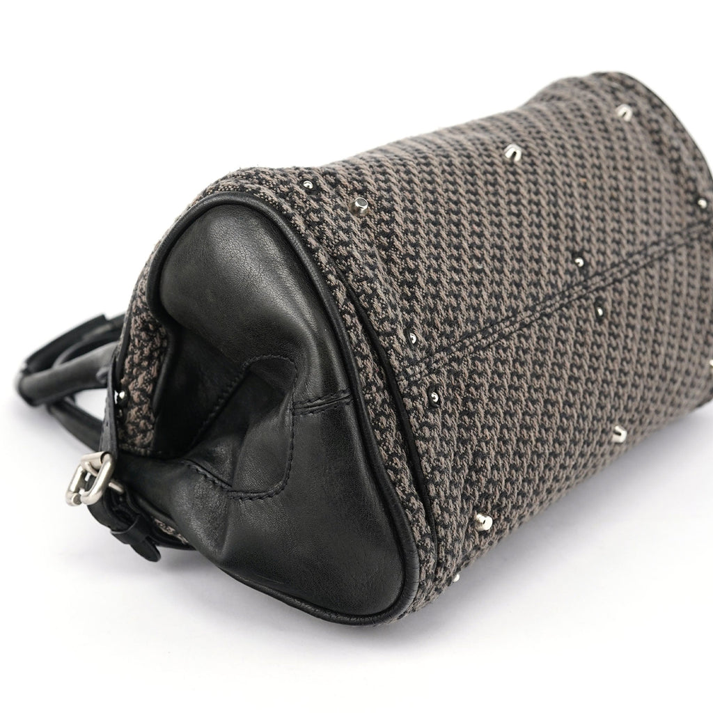 Black Leather Tweed Paddington Shoulder Bag