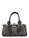 Black Leather Tweed Paddington Shoulder Bag