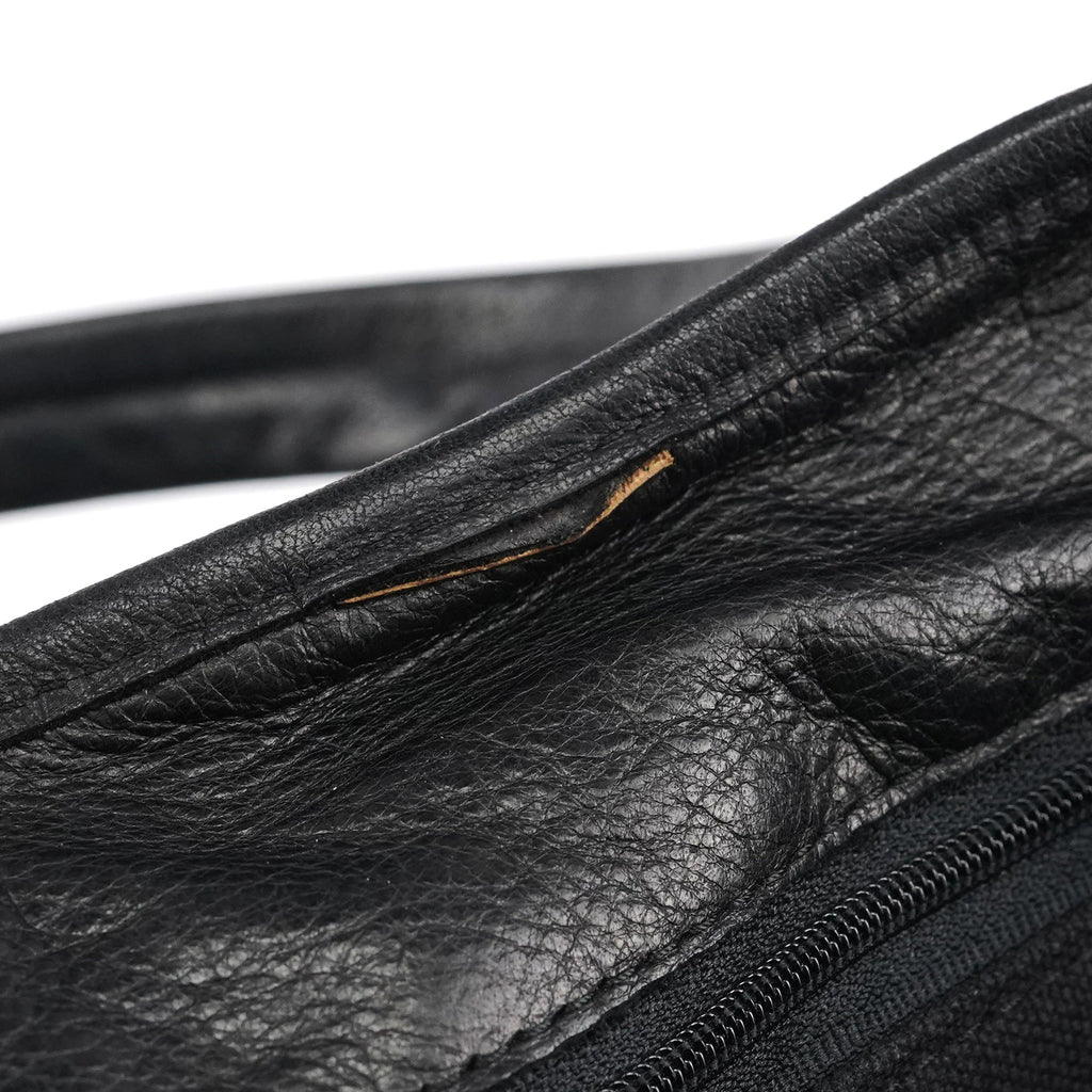Black Nylon Silver Logo Tote Bag