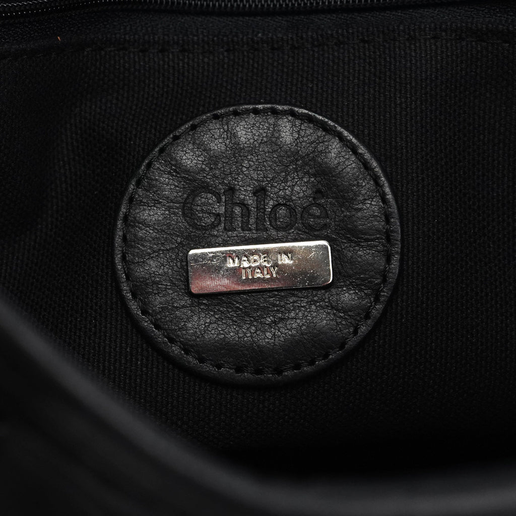 Black Nylon Silver Logo Tote Bag