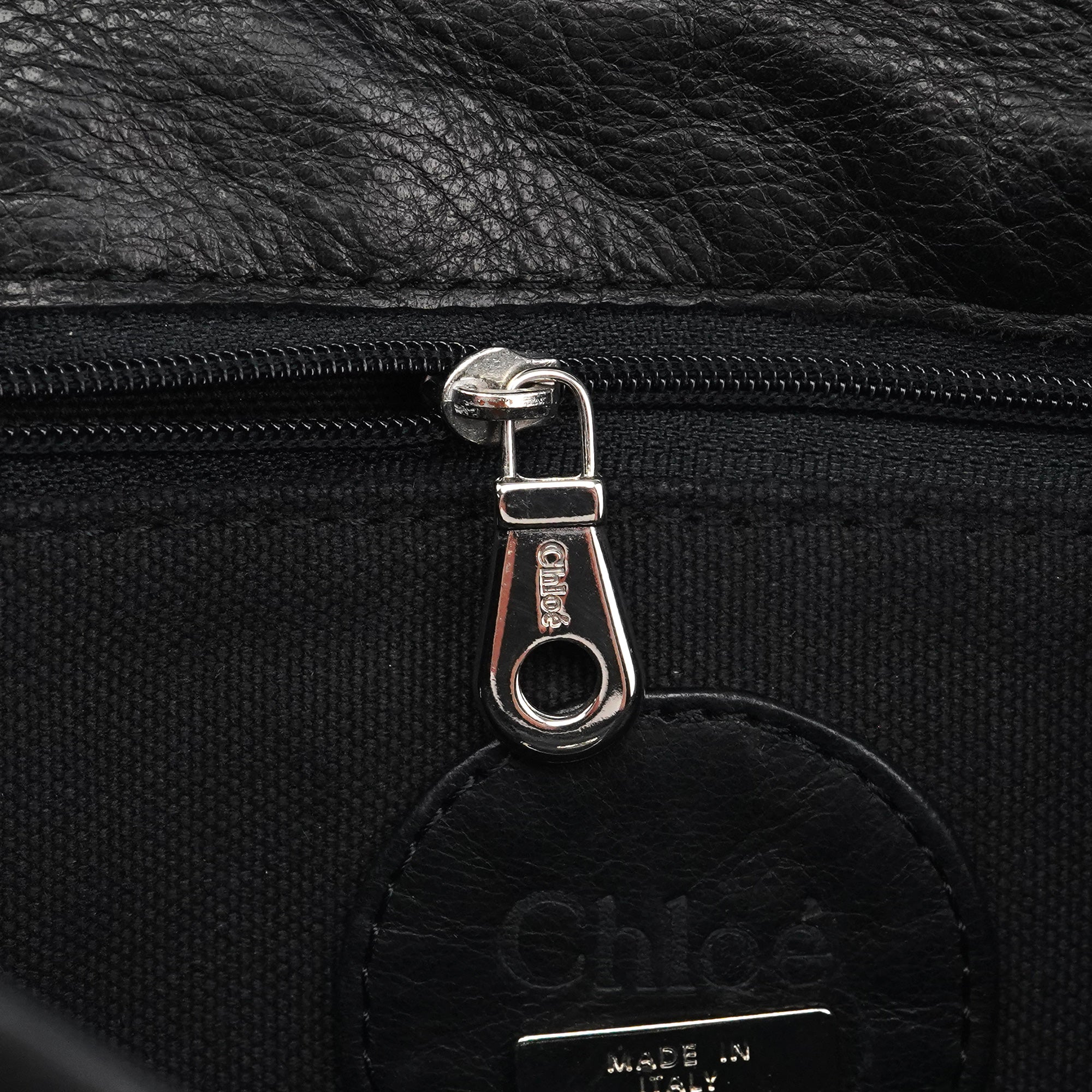 Black Nylon Silver Logo Tote Bag