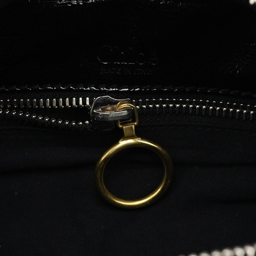 Black Patent Leather Betty Tote Bag