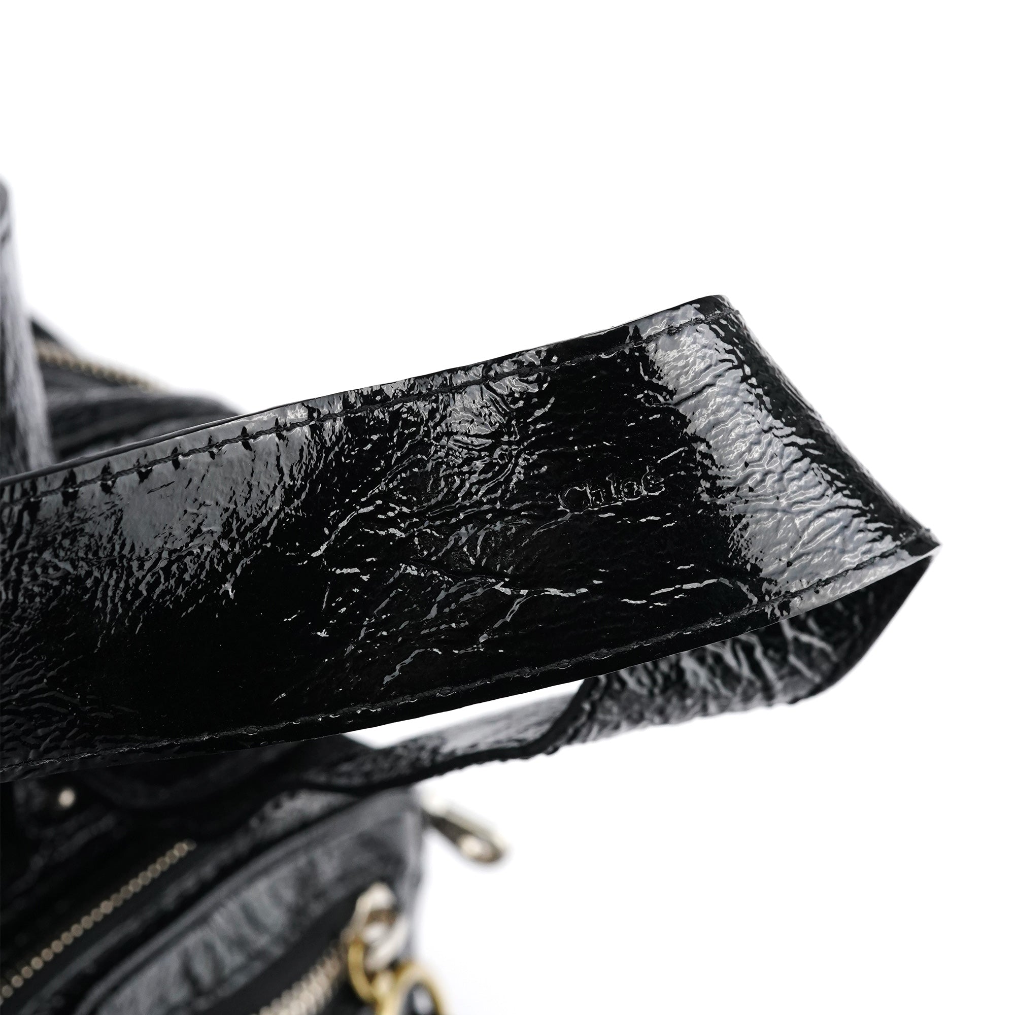 Black Patent Leather Betty Tote Bag
