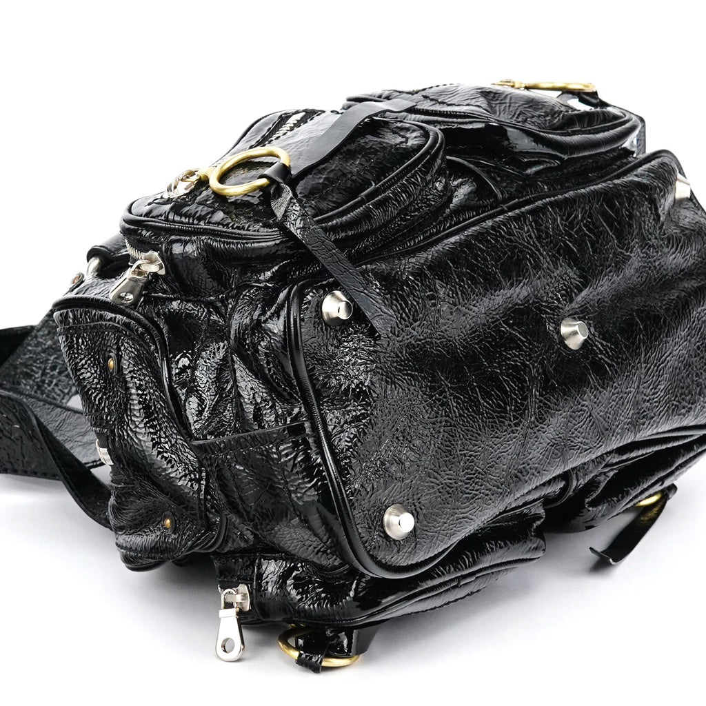 Black Patent Leather Betty Tote Bag