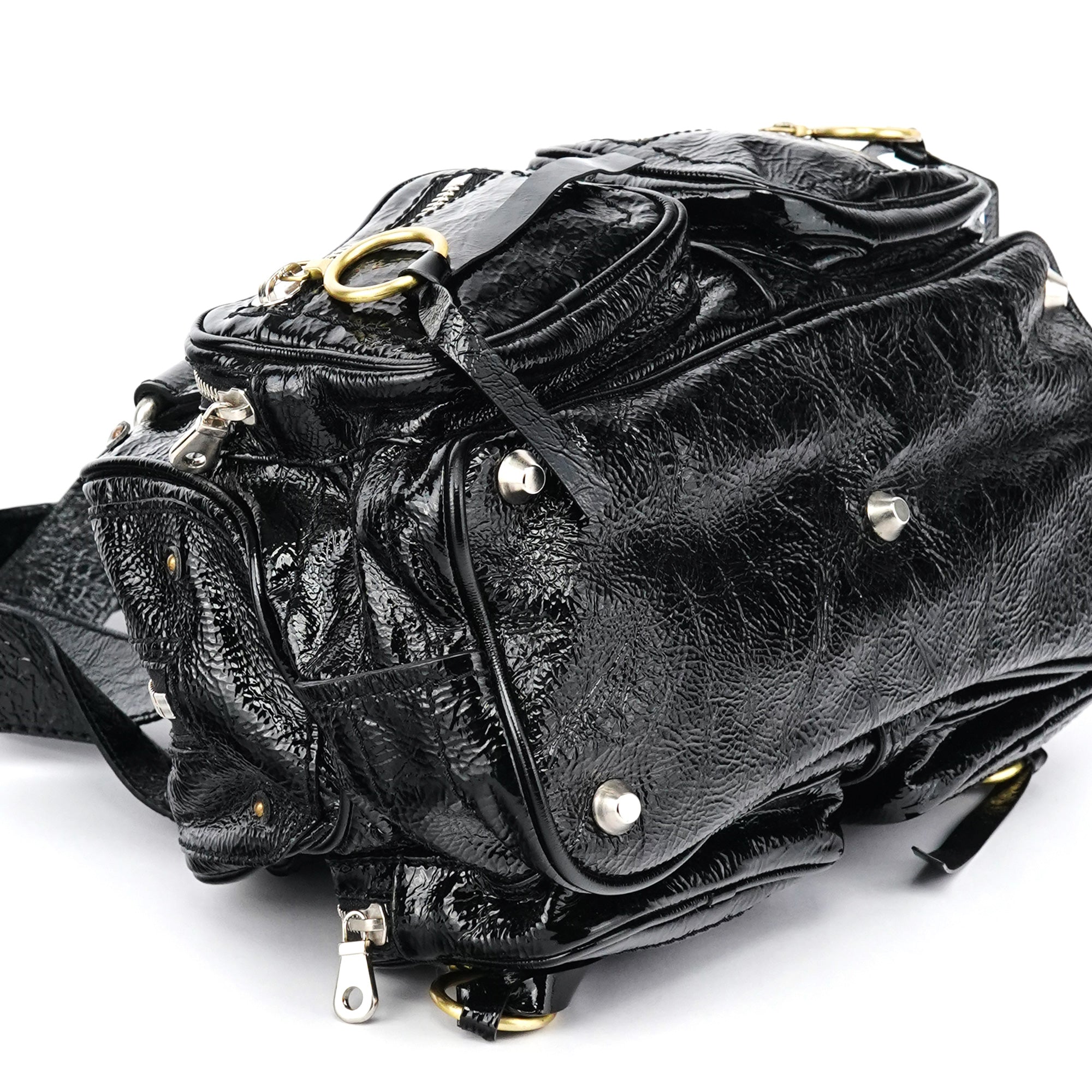 Black Patent Leather Betty Tote Bag