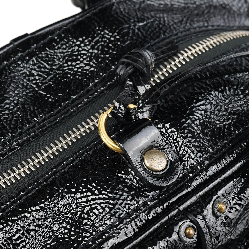 Black Patent Leather Betty Tote Bag