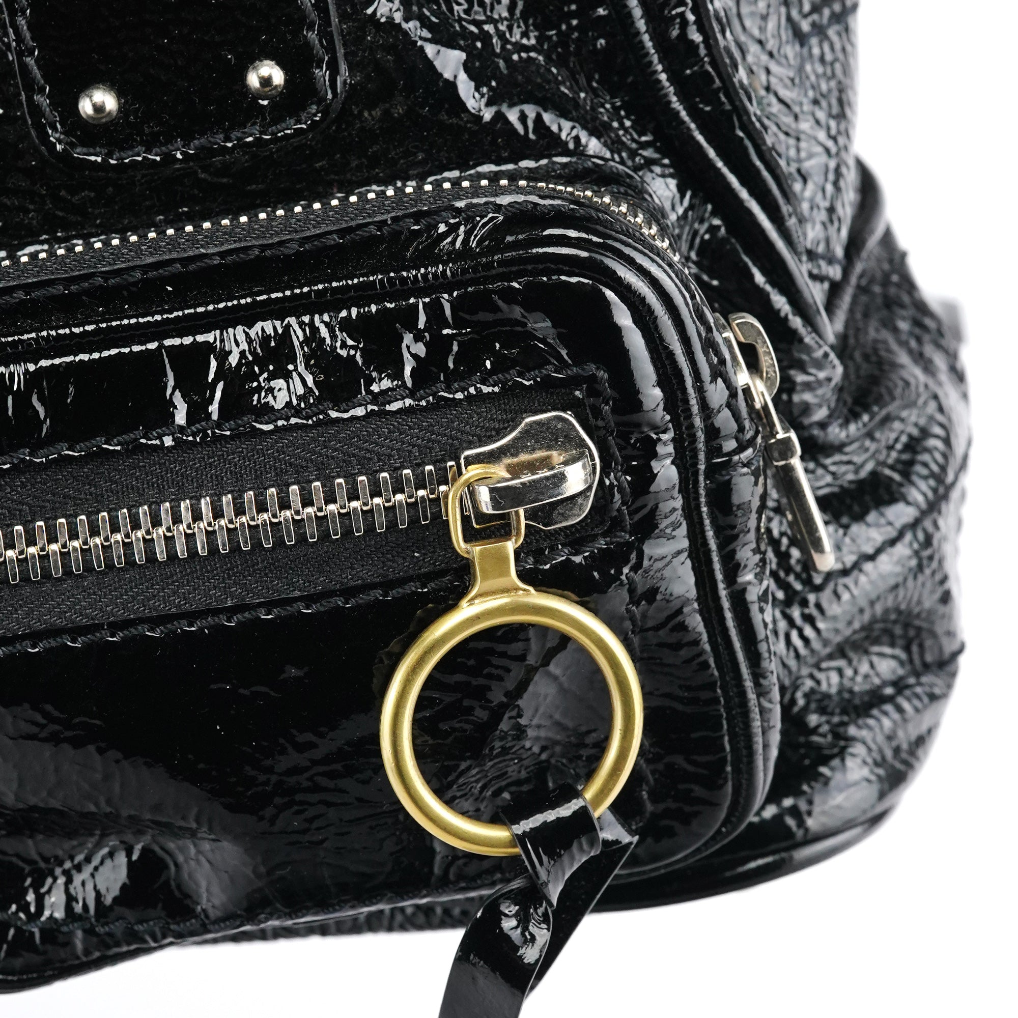Black Patent Leather Betty Tote Bag