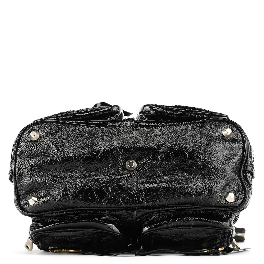 Black Patent Leather Betty Tote Bag