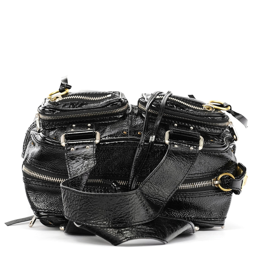 Black Patent Leather Betty Tote Bag