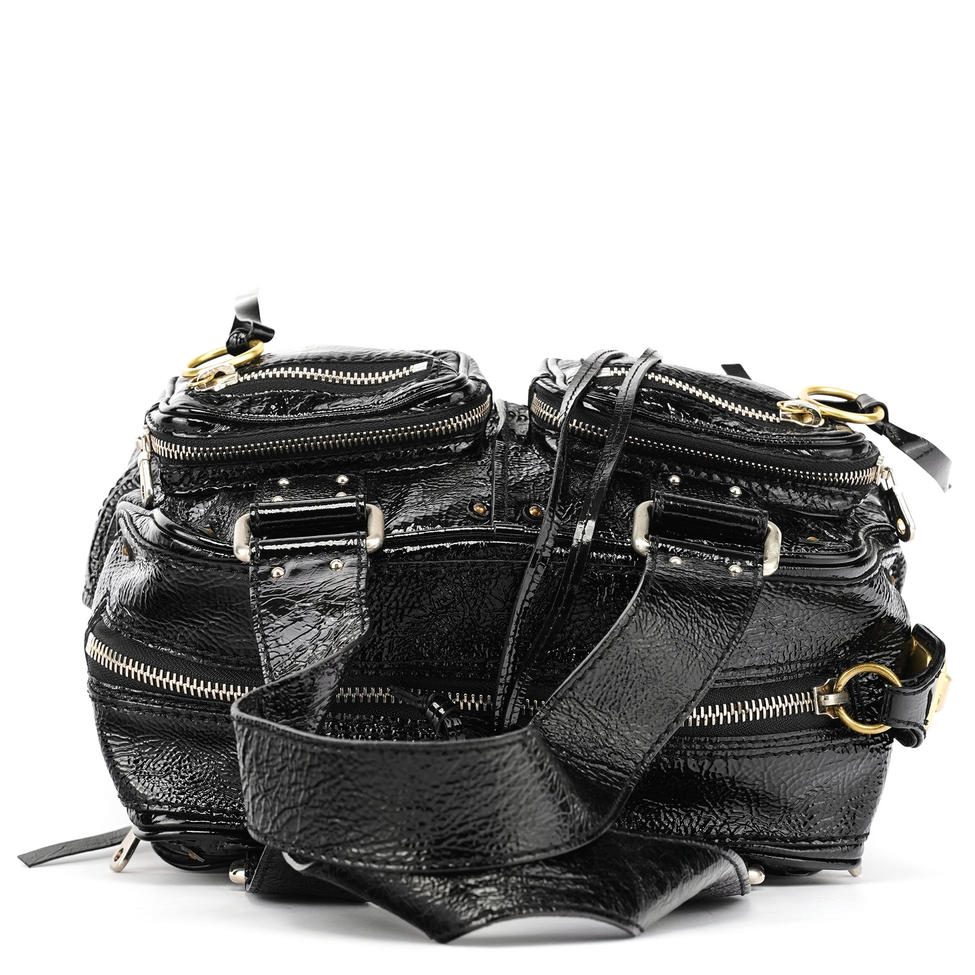 Black Patent Leather Betty Tote Bag