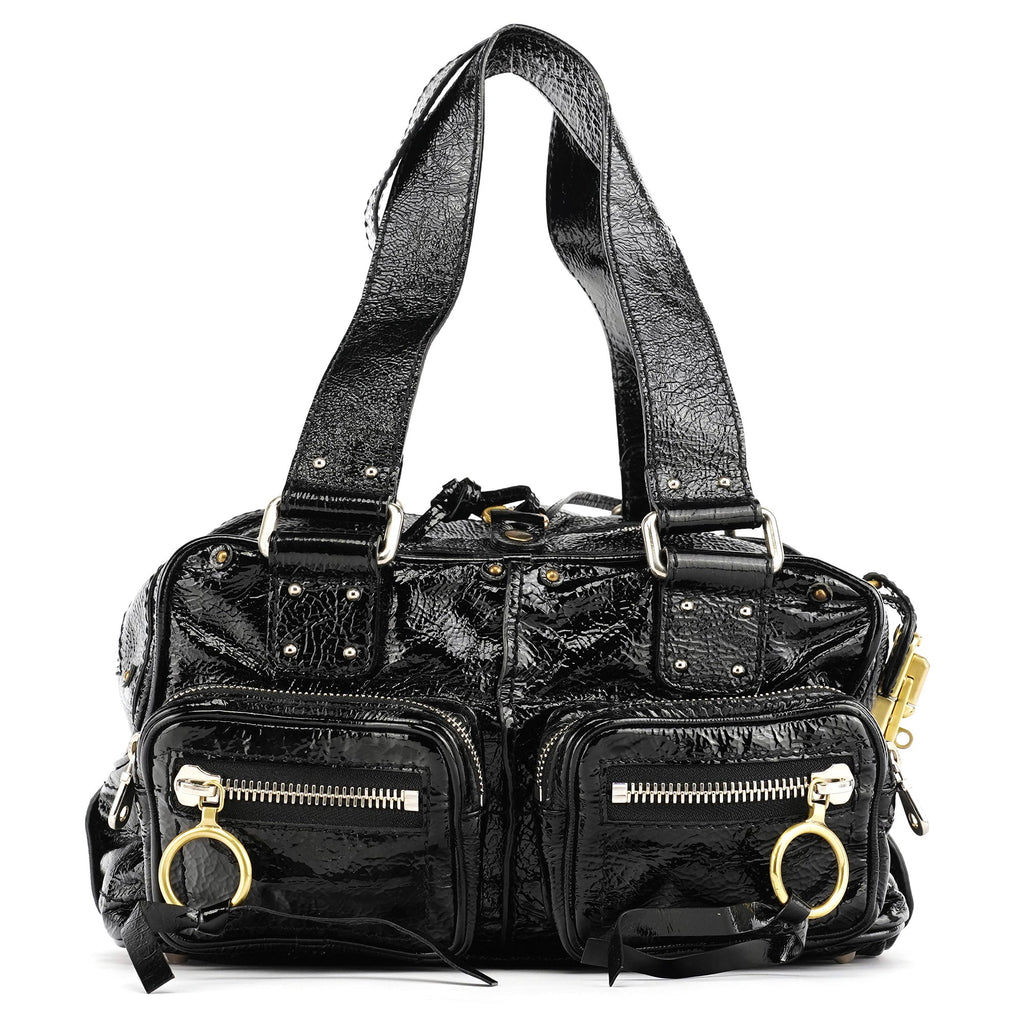 Black Patent Leather Betty Tote Bag