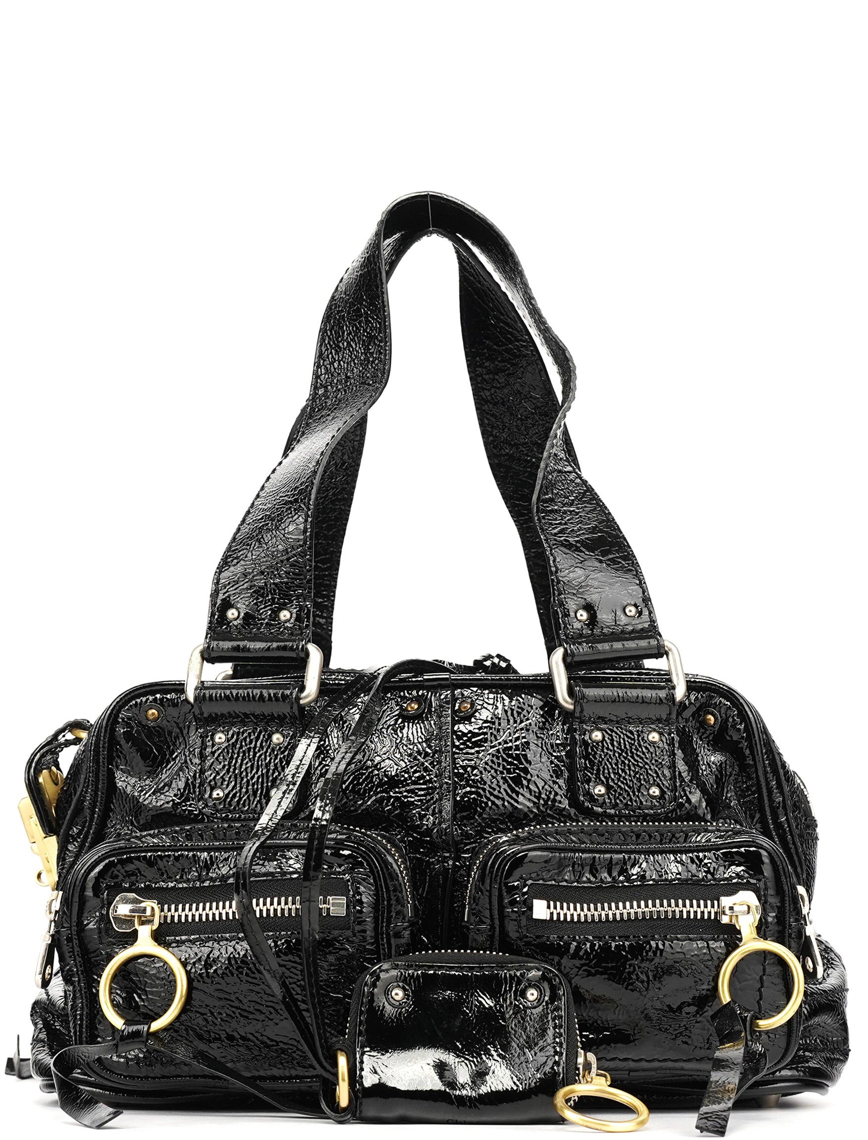 Black Patent Leather Betty Tote Bag