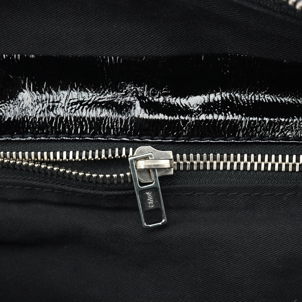 Black Patent Leather Betty Tote Bag