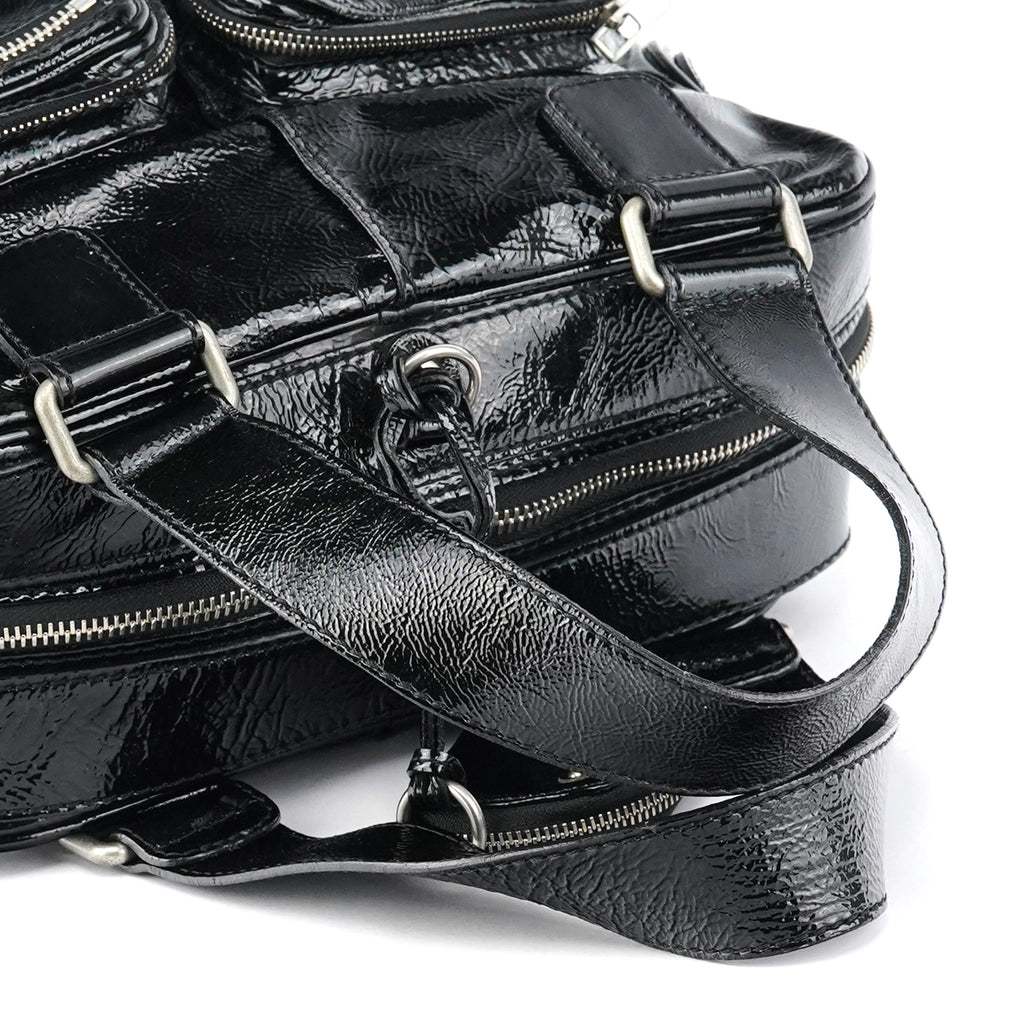 Black Patent Leather Betty Tote Bag