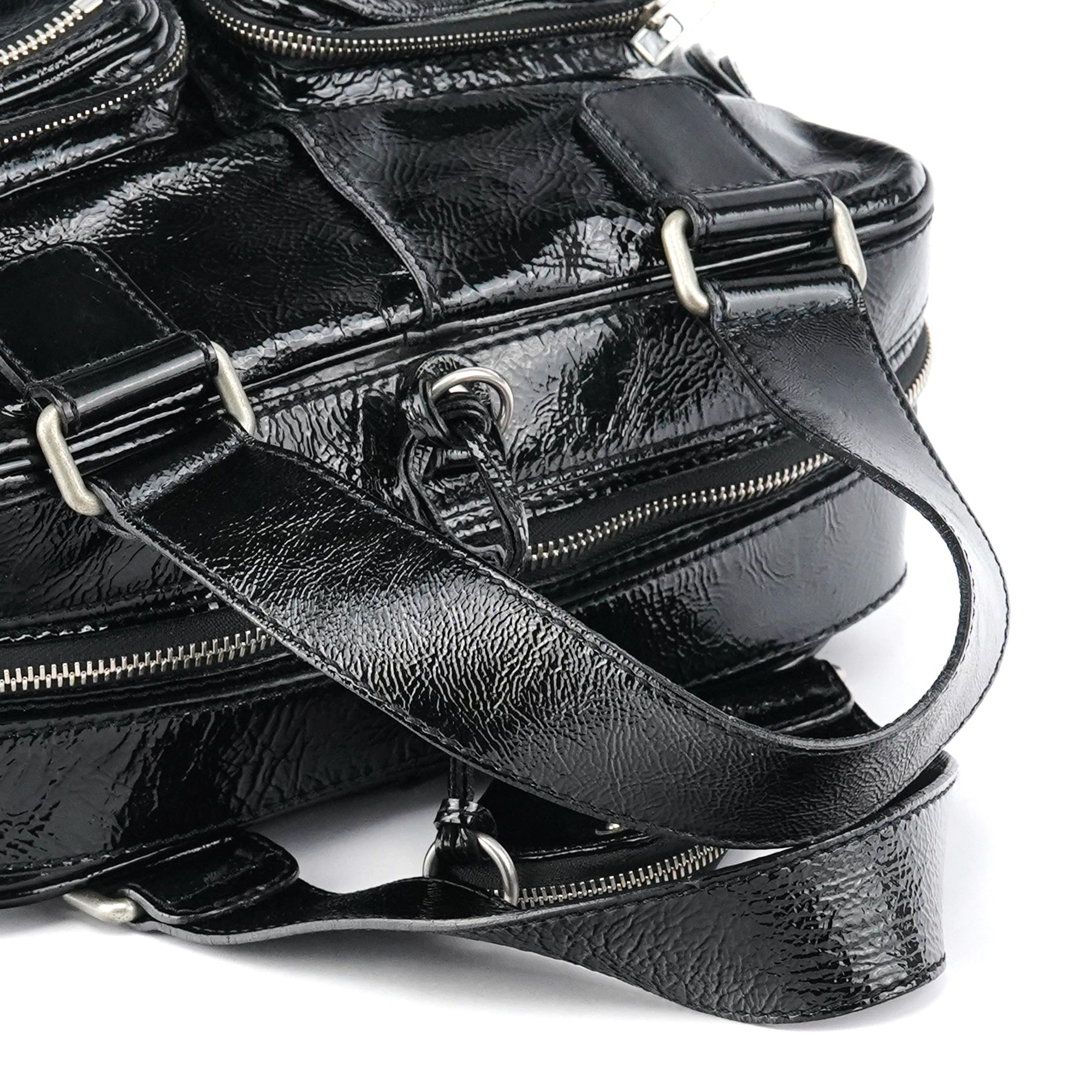 Black Patent Leather Betty Tote Bag