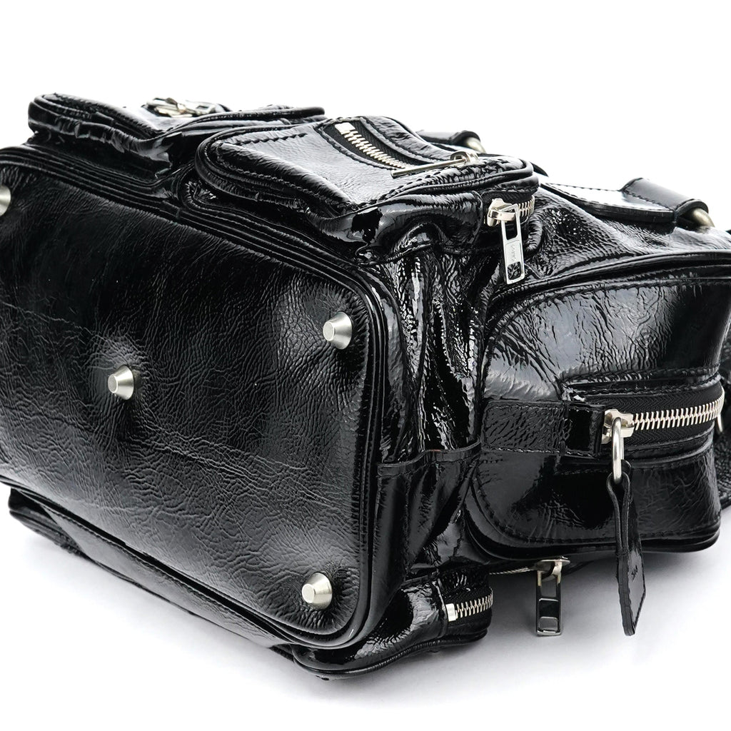 Black Patent Leather Betty Tote Bag