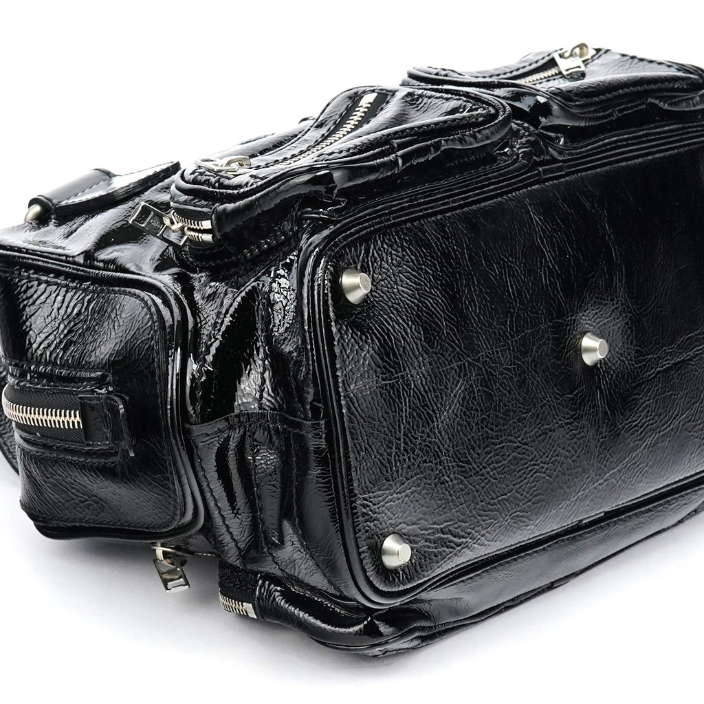 Black Patent Leather Betty Tote Bag