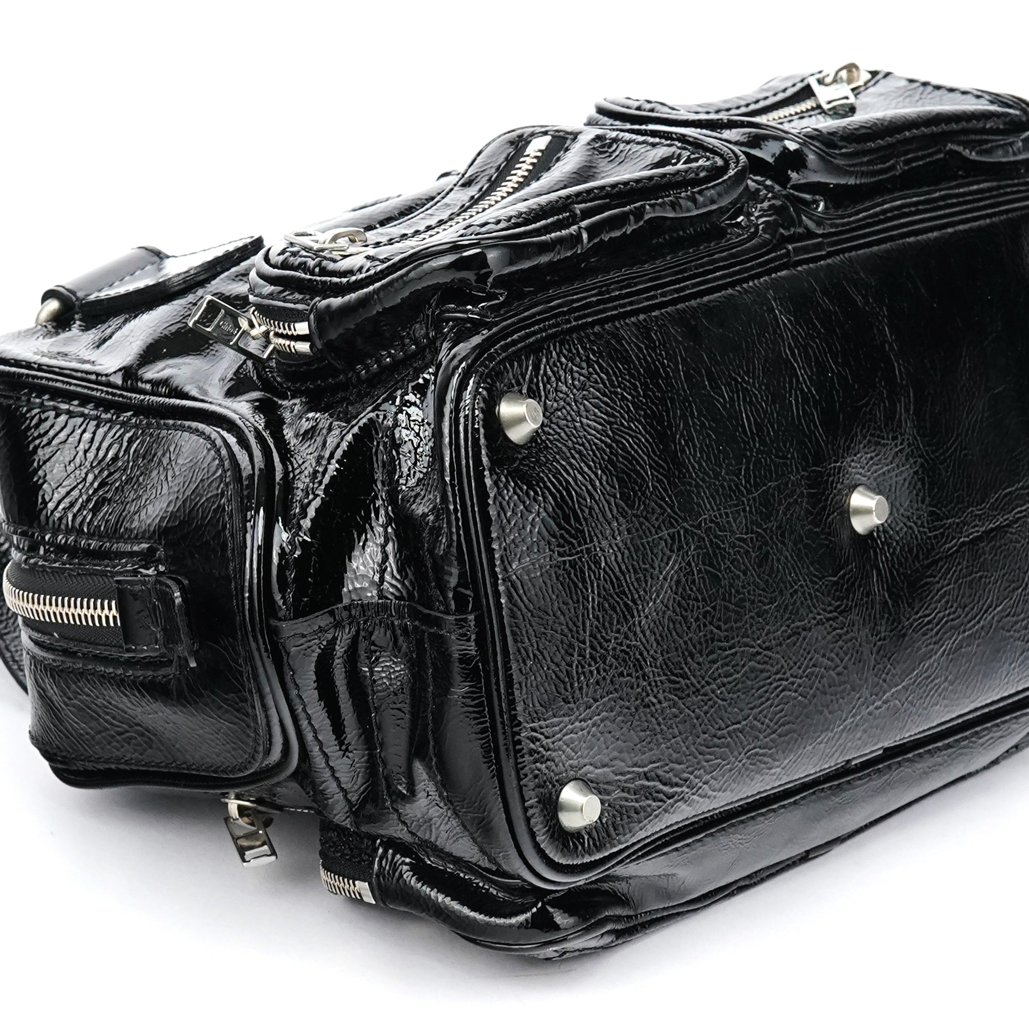 Black Patent Leather Betty Tote Bag