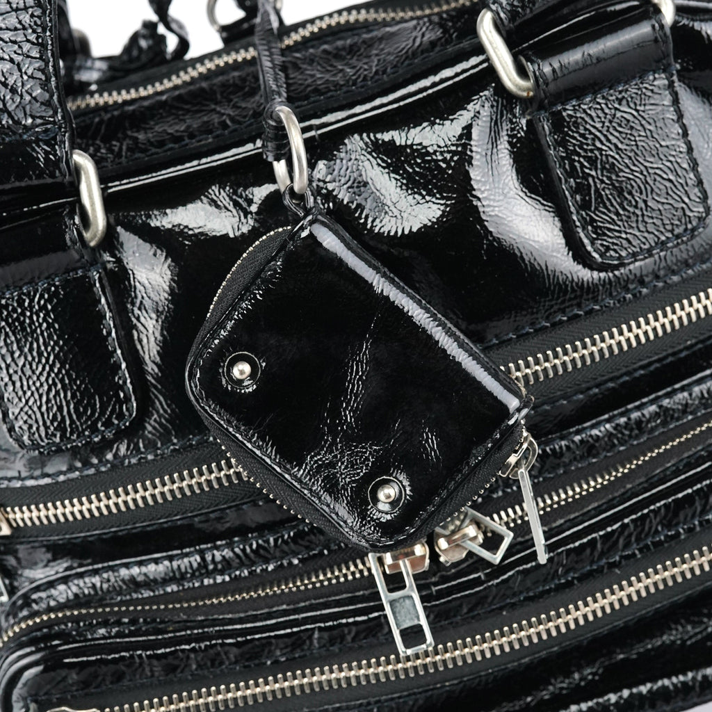Black Patent Leather Betty Tote Bag