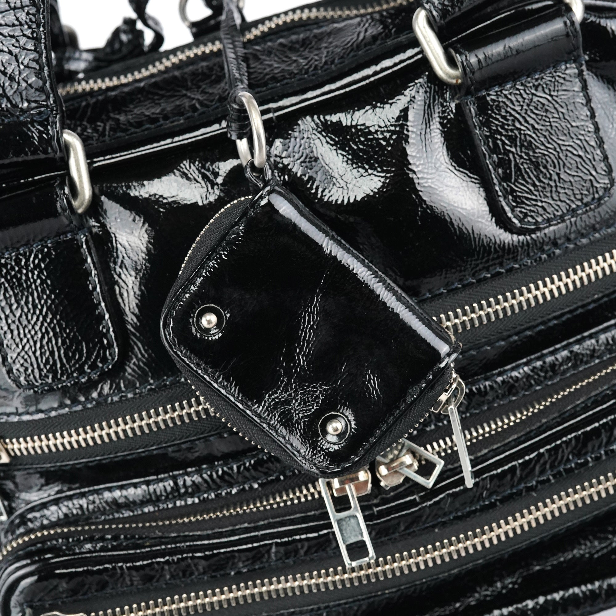 Black Patent Leather Betty Tote Bag