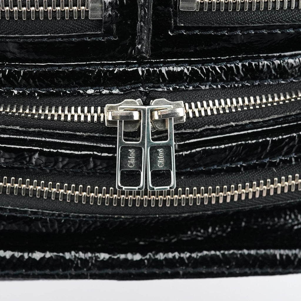 Black Patent Leather Betty Tote Bag