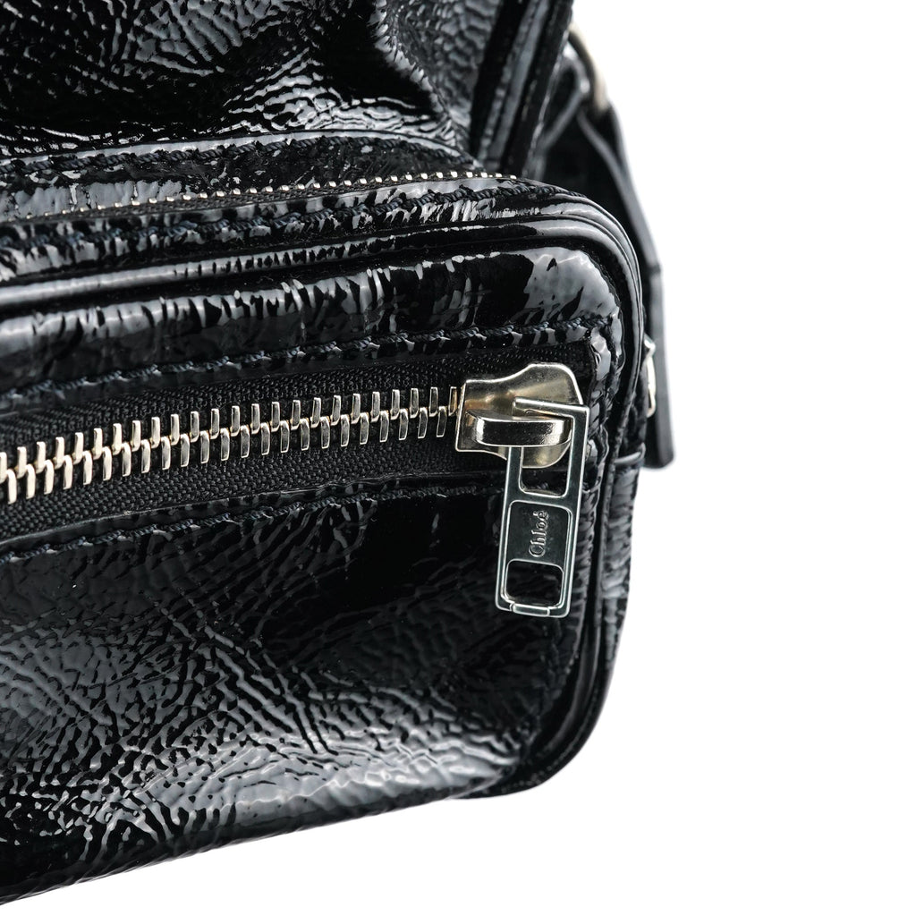 Black Patent Leather Betty Tote Bag