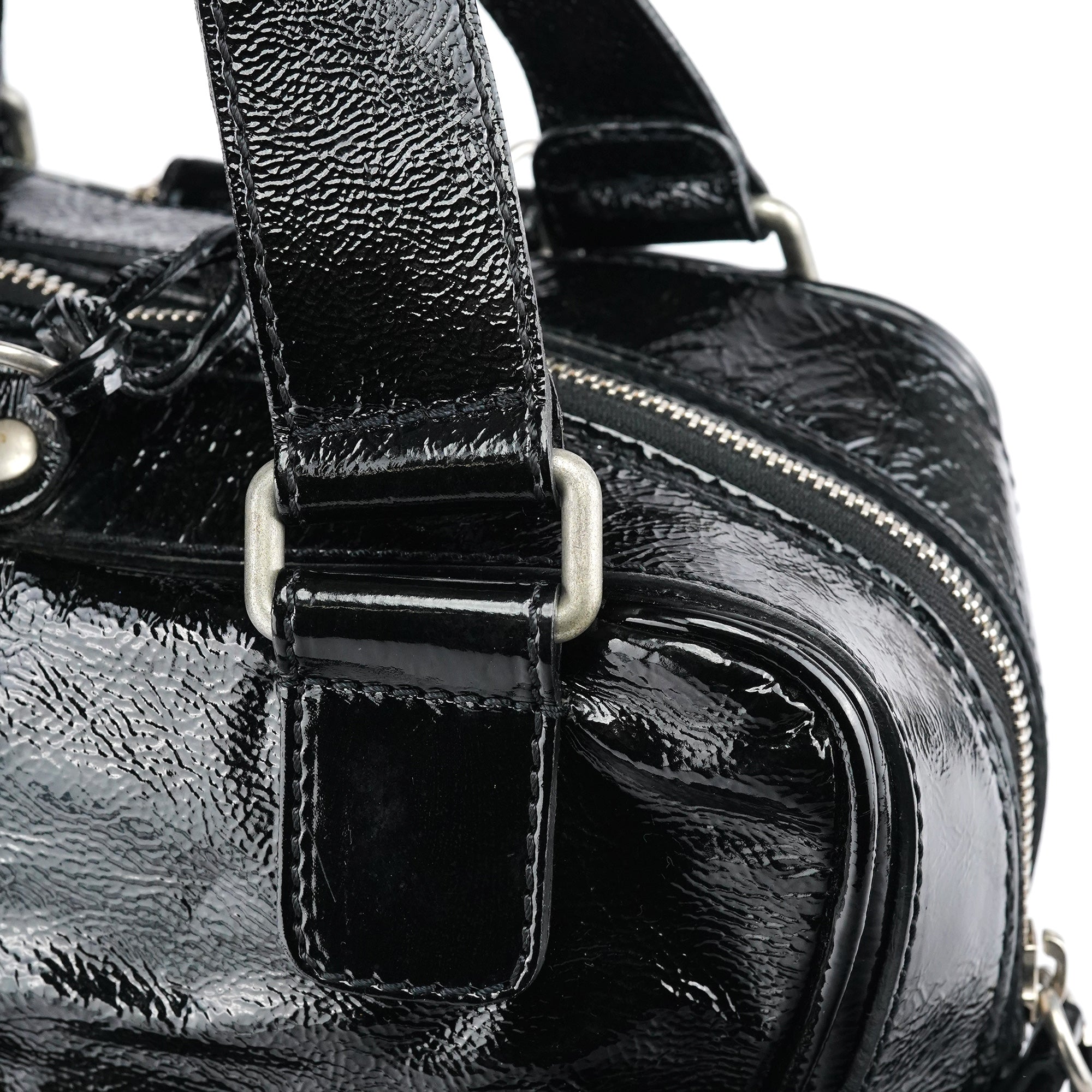 Black Patent Leather Betty Tote Bag
