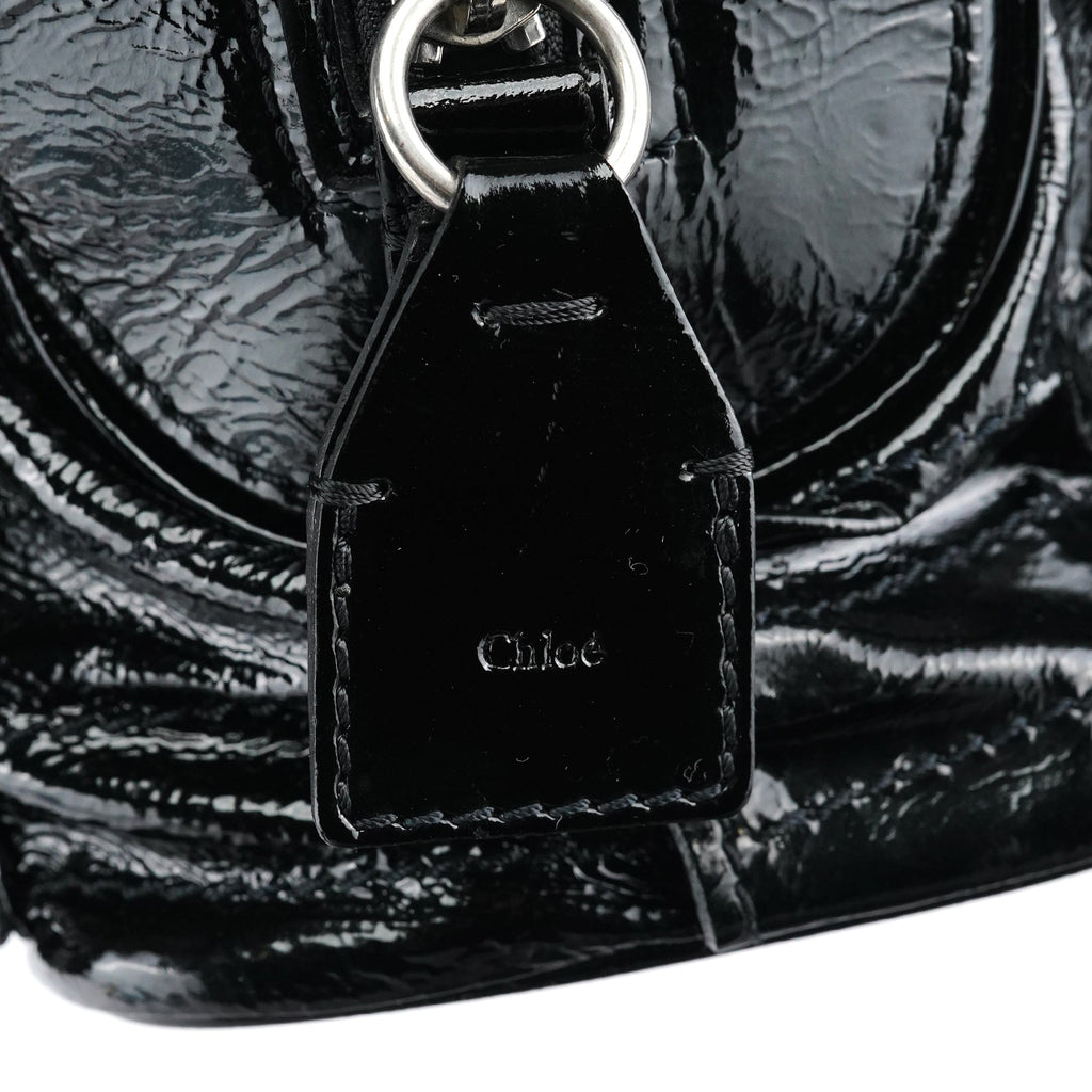 Black Patent Leather Betty Tote Bag