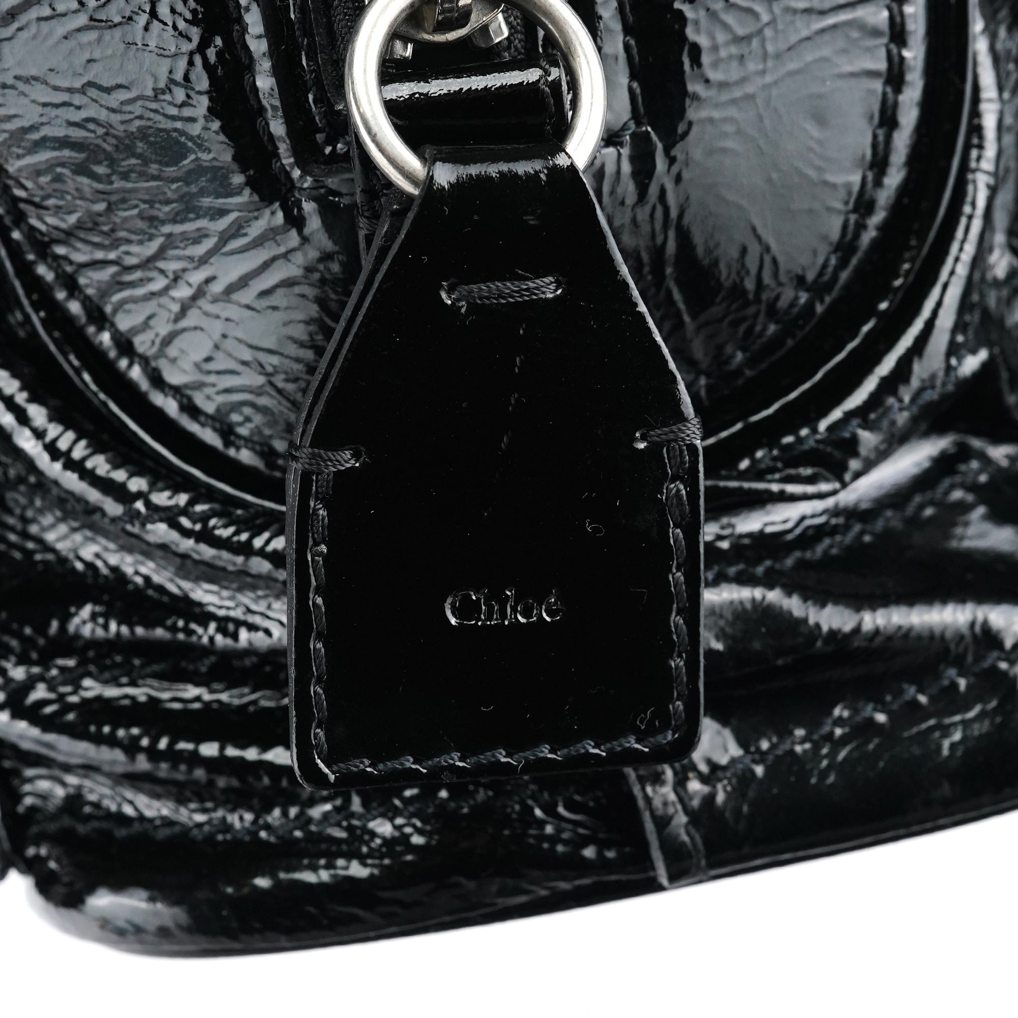Black Patent Leather Betty Tote Bag