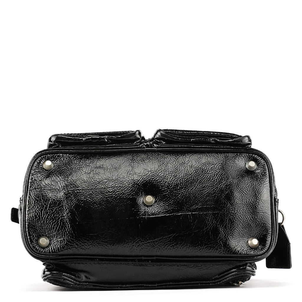 Black Patent Leather Betty Tote Bag