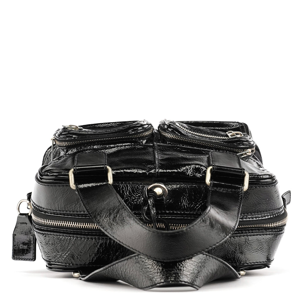 Black Patent Leather Betty Tote Bag