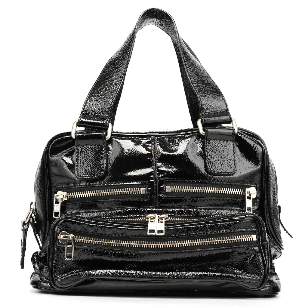 Black Patent Leather Betty Tote Bag