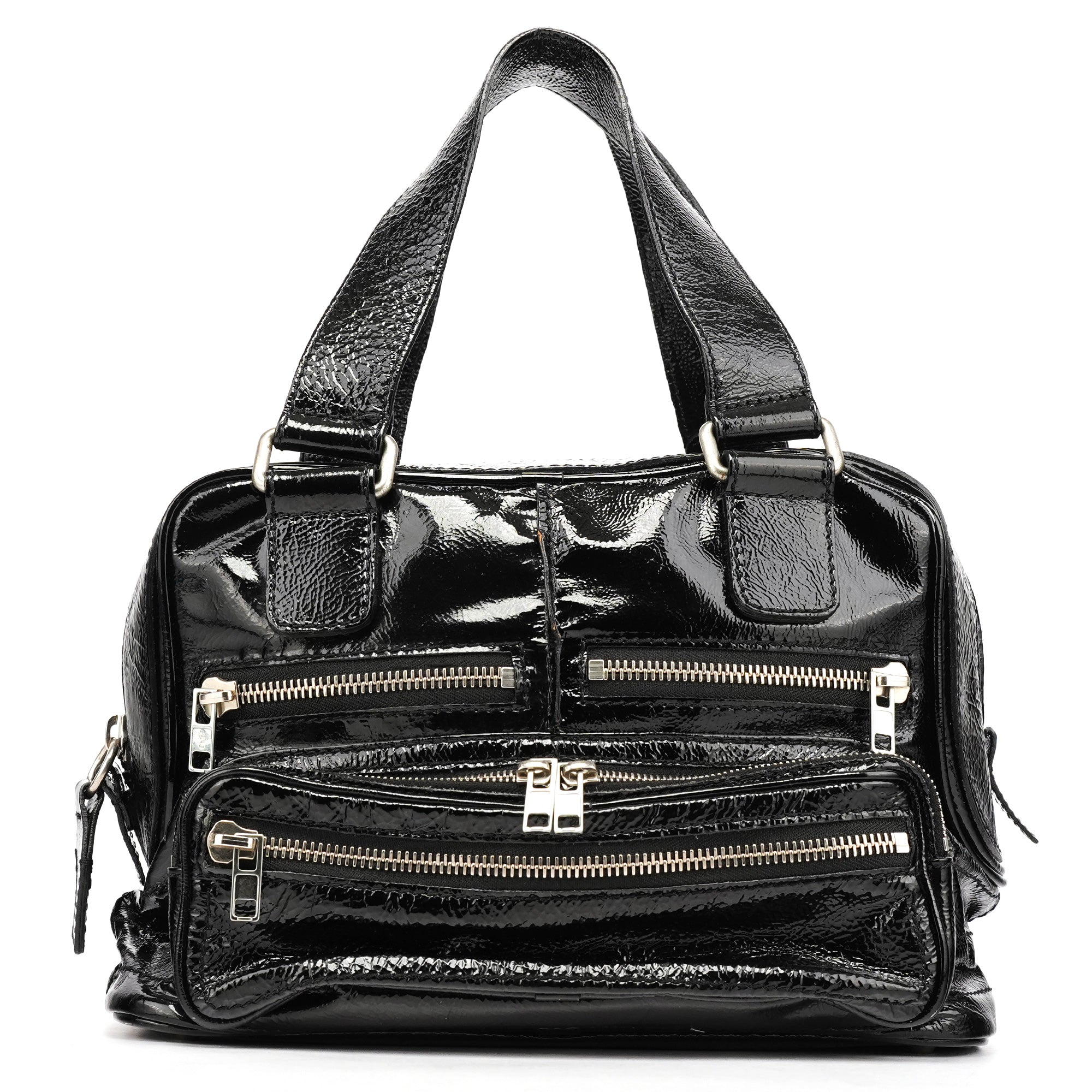 Black Patent Leather Betty Tote Bag
